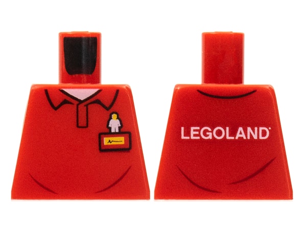 Torso Polo Shirt with White Minifigure Emblem, Yellow Name Tag and 'LEGOLAND' on Back Pattern