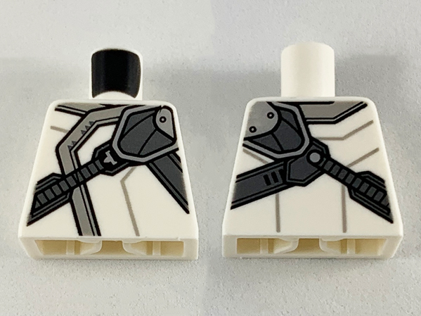 Torso Ninjago Robe with Light Bluish Gray Hem and Pearl Dark Gray Shoulder Harness Pattern