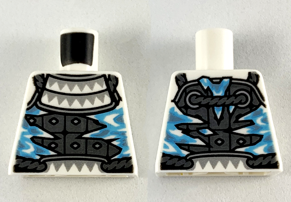 Torso Armor with Silver Triangles, Pearl Dark Gray Plates and Medium Azure Icicles Pattern