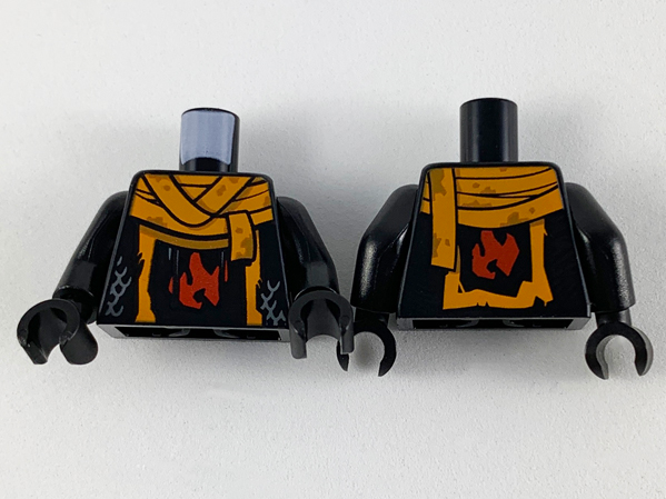 Torso Orange Scarf and Red Fire Symbol Pattern / Black Arms / Black Hands