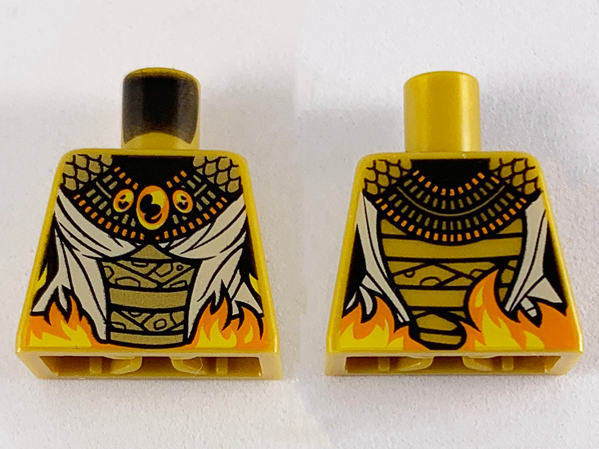 Torso Armor, Gold Scales, Orange and Yellow Trim, Tan Wrappings and Fire at Waist Pattern