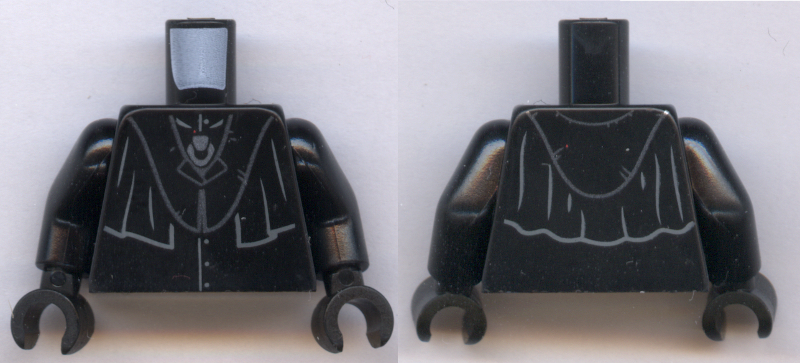 Torso Harry Potter Robe with Collar Pattern / Black Arms / Black Hands