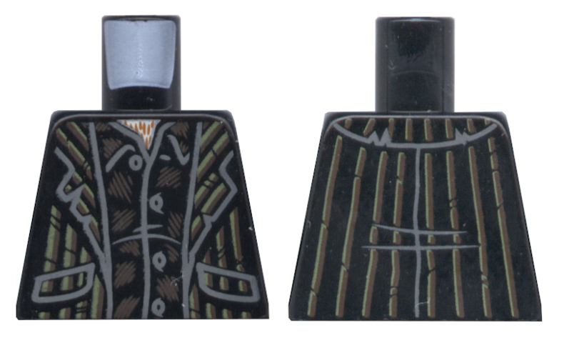 Torso Suit with White and Brown Stripes Pattern