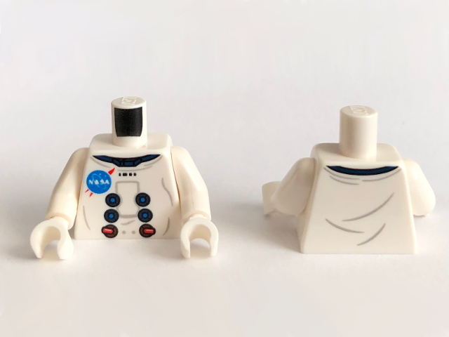 Torso Spacesuit with NASA Logo Pattern / White Arms / White Hands