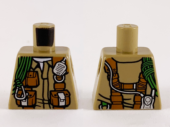 Torso Jacket with Dark Orange Pouches, Silver Radio and Bright Green Rope Pattern