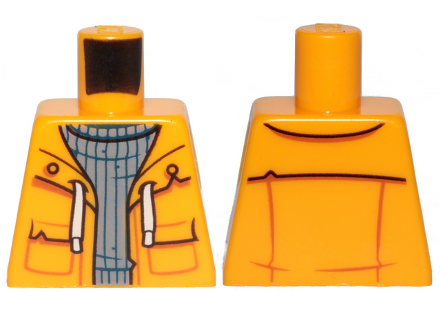 Torso Sand Blue Turtleneck Sweater and Raincoat with White Laces Pattern