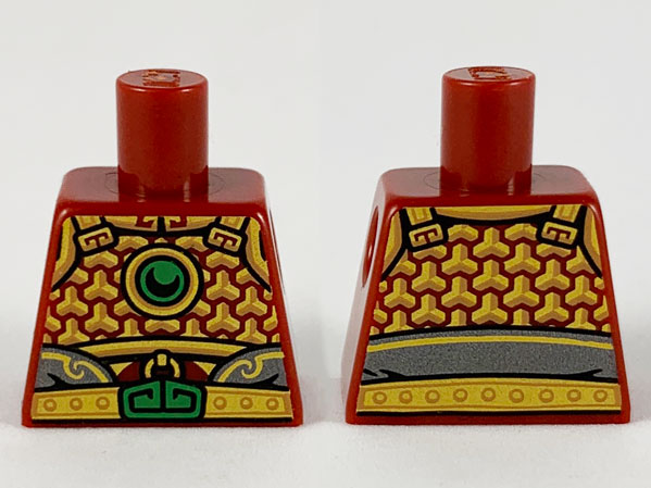Torso Armor with Gold Trim, Green Circle and Buckle Pattern