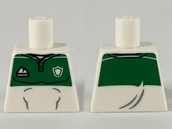 Torso Jersey, Green Top with Sports Logos Pattern