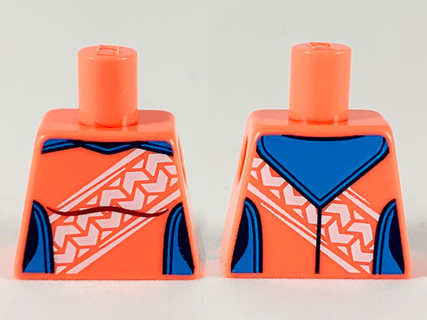 Torso Female Compression with Dark Azure Panels and White Stripe Pattern