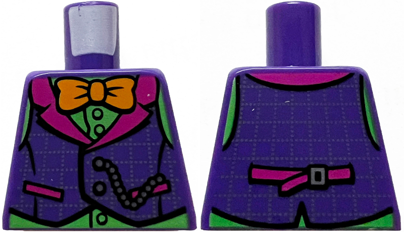 Torso Dark Purple Vest, Orange Bow Tie and Pocket Chain Pattern