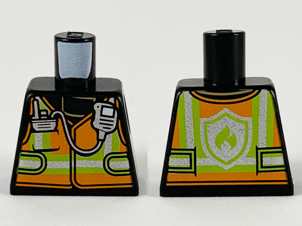 Torso Orange Vest with Silver and Lime Stripes and Silver Radio Pattern