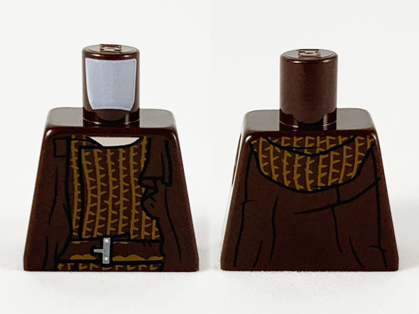 Torso Robe Over Tunic with Medium Nougat Stripes Pattern