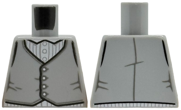 Torso Vest with Buttons over White Shirt with Pinstripes Pattern