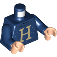 Torso Sweater with Letter H Pattern / Dark Blue Arms / Light Nougat Hands