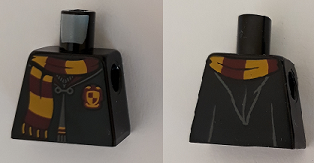 Torso Hogwarts Robe Clasped with Gryffindor Shield and Scarf Pattern