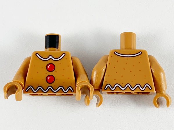 Torso White Icing and Red Buttons Pattern / Medium Nougat Arms / Medium Nougat Hands