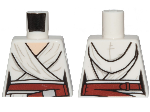 Torso SW Female Outline, White Tied Robe, Dark Red Belt Pattern