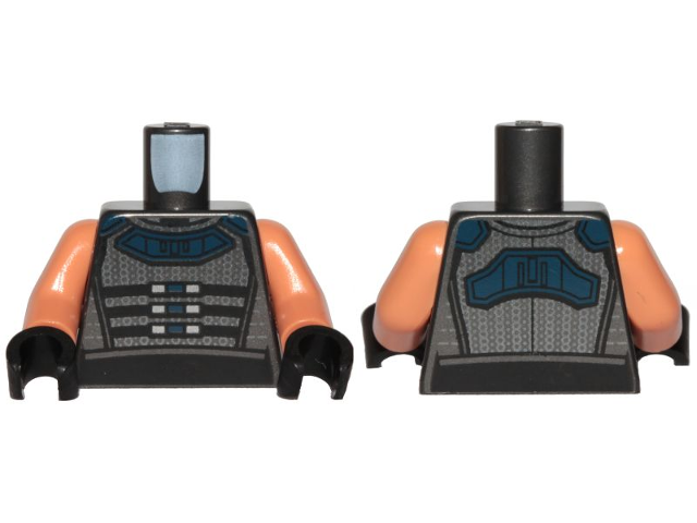 Torso SW Female Outline, Jumpsuit with Gray Armor Vest Pattern / Nougat Arms / Black Hands