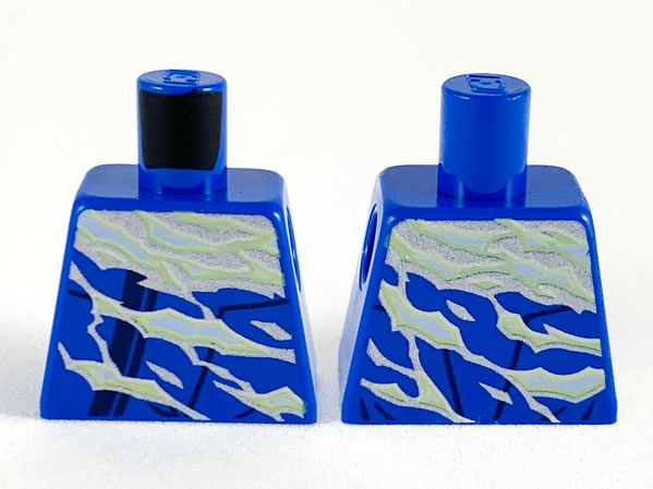 Torso Tunic with Silver, White and Yellowish Green Electricity Pattern