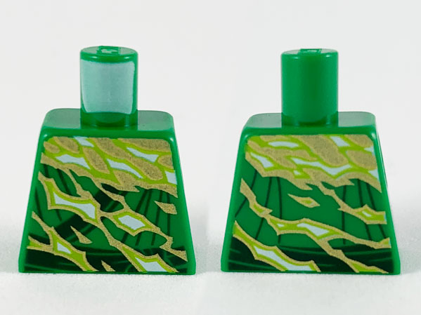 Torso Tunic with Gold, Yellowish Green and White Electricity Pattern