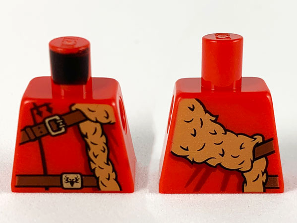 Torso Medium Nougat Fur Stole, Reddish Brown Shoulder Strap and Belt with Gold Buckles Pattern