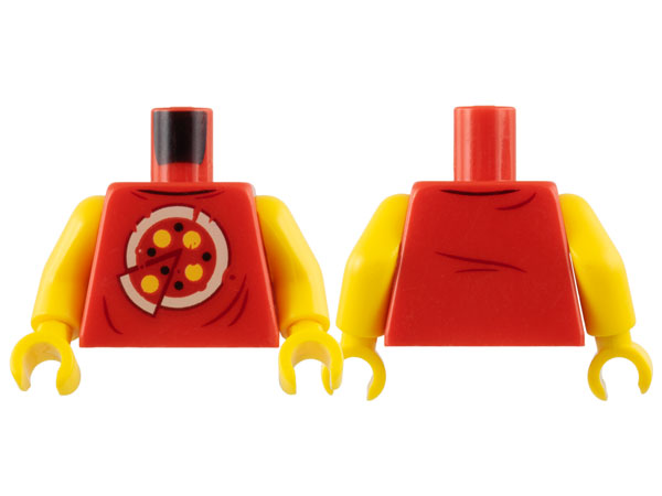 Torso Shirt with Pizza Pattern / Yellow Arms / Yellow Hands