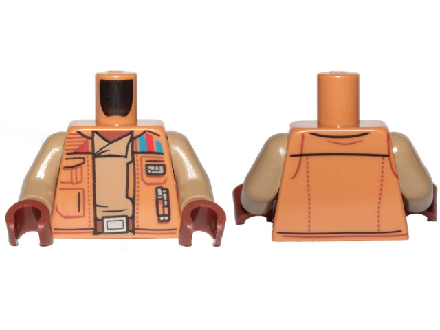 Torso SW Jacket with Pockets and Gadgets, Dark Tan Undershirt Pattern / Dark Tan Arms / Reddish Brown Hands