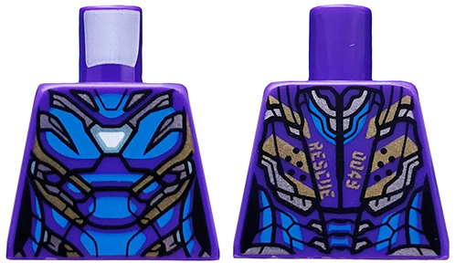 Torso Female Armor, White Arc Reactor, Blue Panels and Gold Trim Pattern