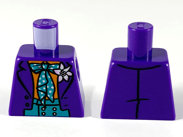 Torso Batman Suit with Flower, Orange Shirt, Dark Turquoise Vest and Tie with White Dots Pattern (Joker)