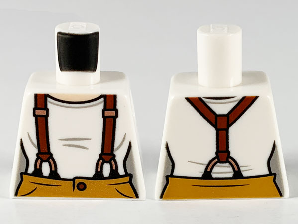 Torso Female Light Nougat Neck, Reddish Brown Suspenders and Medium Nougat Pants Pattern