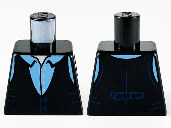 Torso Vest, Medium Blue Shirt with Collar Pattern