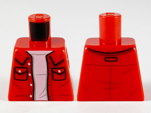 Torso Shirt with Collar and Pockets, White T-Shirt Pattern