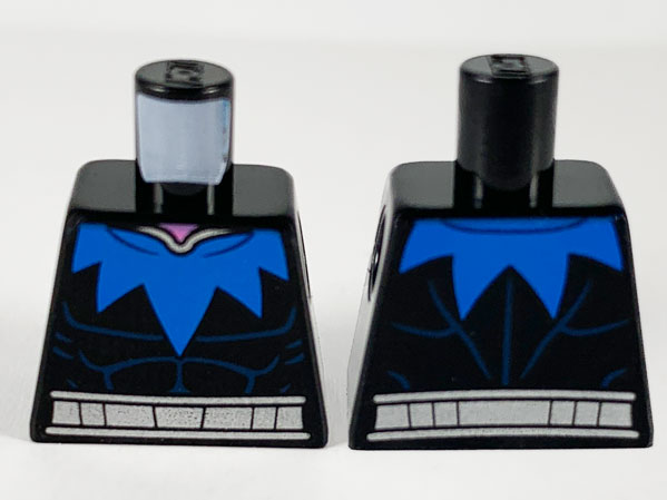 Torso Large Blue Scalloped Collar, Silver Belt Pattern