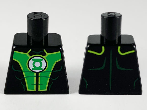 Torso Bright Green Panels, Green Lantern Logo Pattern