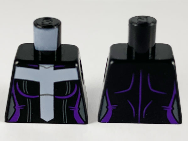Torso Female, Large White Cross, Dark Purple Trim Pattern