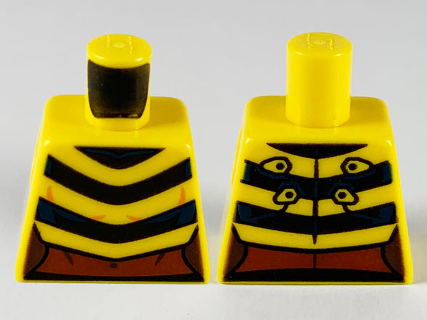 Torso Female, 3 Black Chevron Stripes, Reddish Brown Midriff Pattern