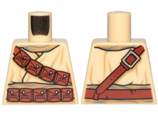 Torso SW Tusken Raider with Reddish Brown Diagonal Belt with Pouches Pattern