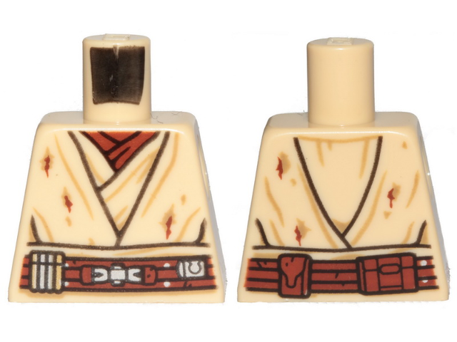 Torso SW Layered Shirt, Reddish Brown Undershirt, Reddish Brown Belt with Buckle, Tattered and Dirt Stains Pattern