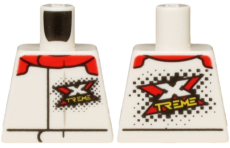 Torso Racing Suit with Red Collar and Stylized 'XTREME' Logo Pattern