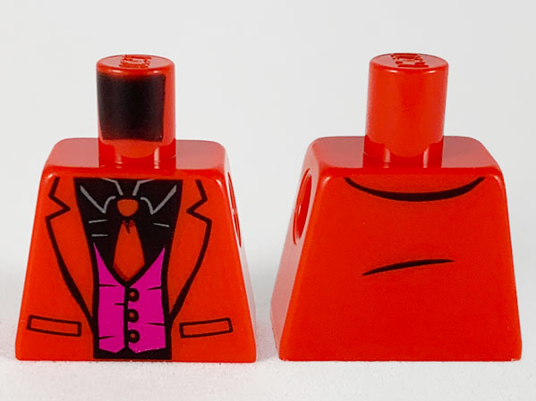 Torso Jacket, Black Shirt, Red Tie, Magenta Vest Pattern