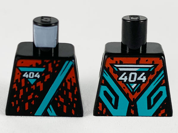 Torso Robe, Dark Turquoise Hems and Triangle with White '404', Red Splotches Pattern