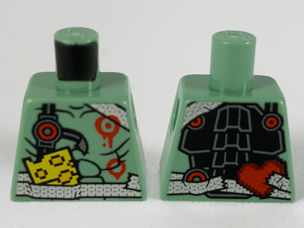 Torso Silver Duct Tape Belt and Shoulder Strap, Black Muscle Lines, Red Circles Pattern