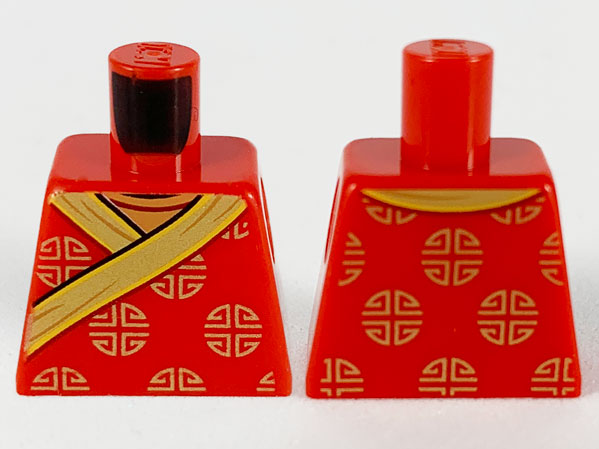 Torso Robe with Gold Hems and Gold Circle Symbols Pattern