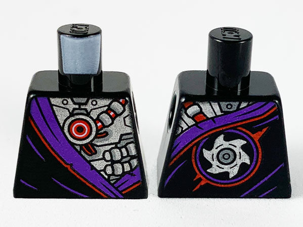 Torso Robe with Dark Purple Hem and Silver Robot Armor Pattern