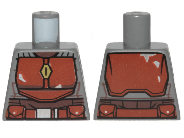 Torso SW Armor Reddish Brown Plates and Belt Pattern (Mandalorian)