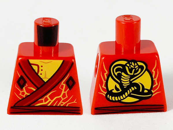 Torso Gi, Dark Red Hems, Yellow Chest and Electricity, Cobra on Back Pattern