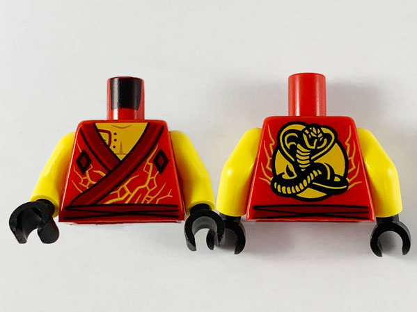 Torso Gi, Dark Red Hems, Yellow Chest and Electricity, Cobra on Back Pattern / Yellow Arms / Black Hands