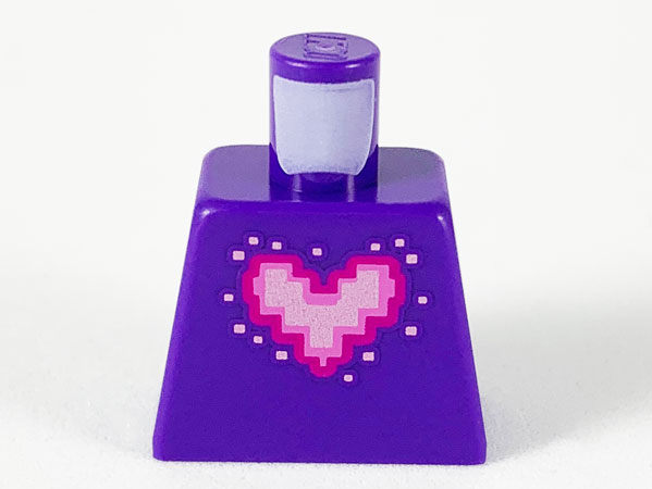 Torso Metal Pink Pixelated Heart with Bright Pink and Magenta Outlines Pattern
