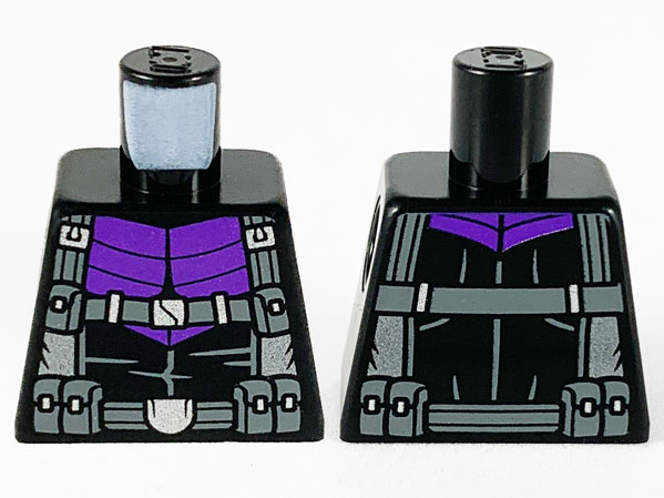 Torso Armor, Dark Purple Panels, Dark Bluish Gray Suspenders and Belts with Silver Buckles Pattern