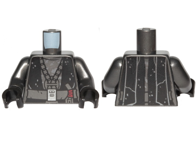 Torso SW Black Robe, Silver Spots and Buckle Pattern / Pearl Dark Gray Arms / Black Hands